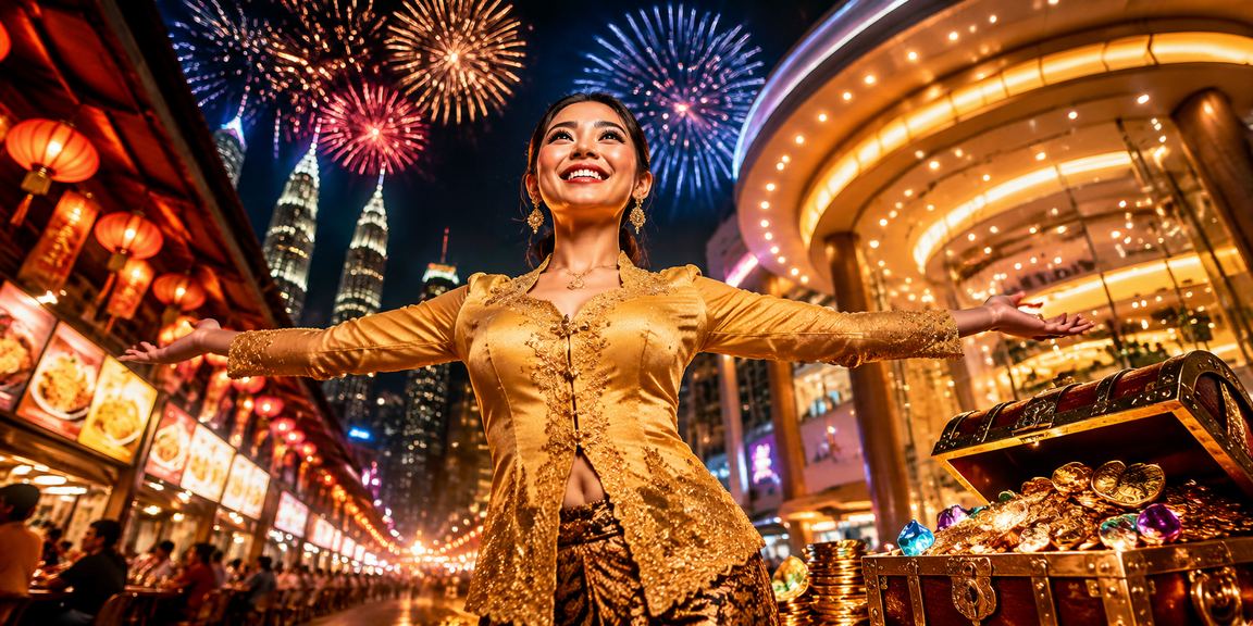 Pemain wanita berbaju kebaya bermain Blackjack dalam talian di Kuala Lumpur melalui tr1